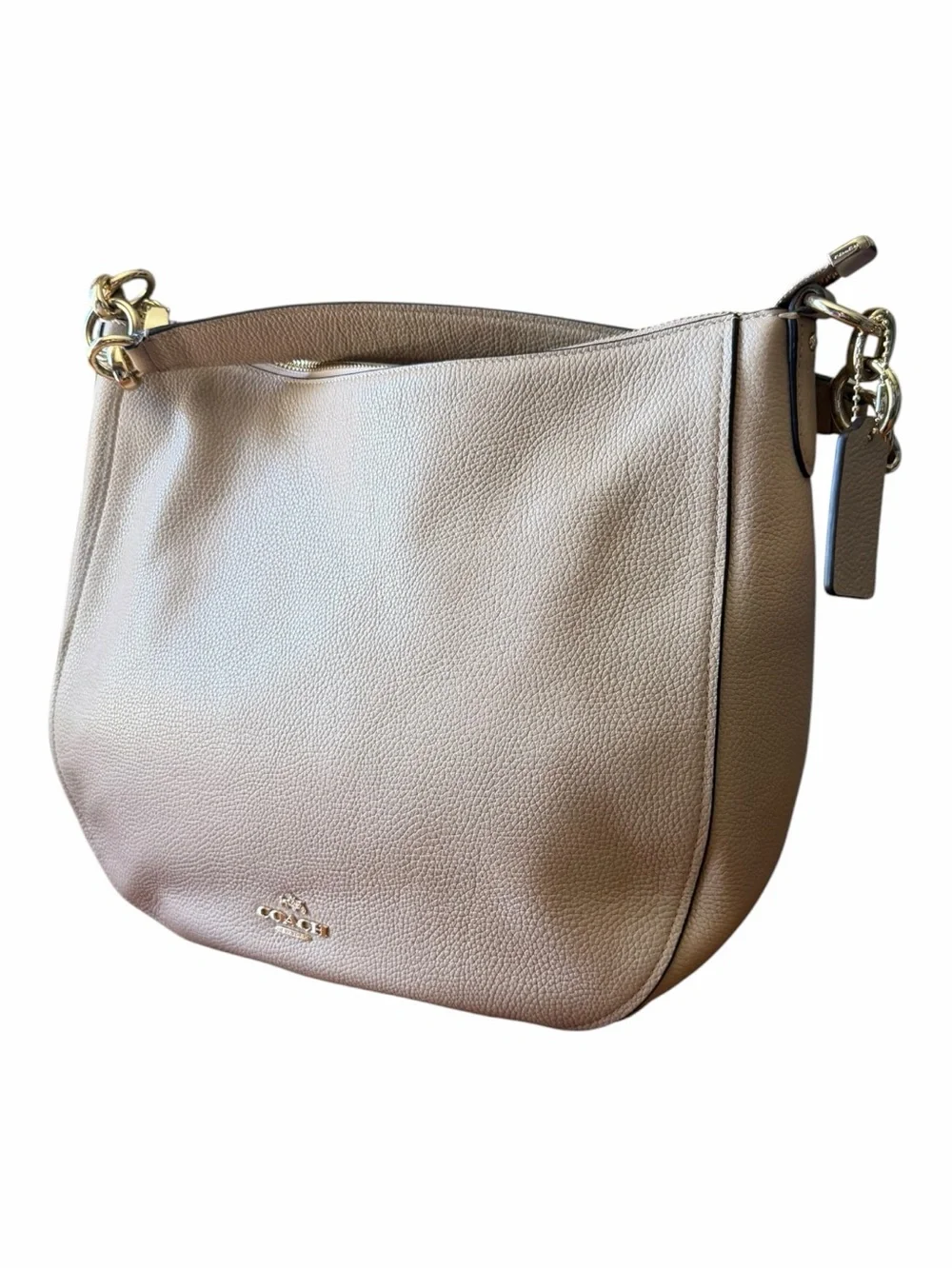 Coach Chelsea Hobo 32 Beechwood Pebbled Leather Shoulder Crossbody Bag